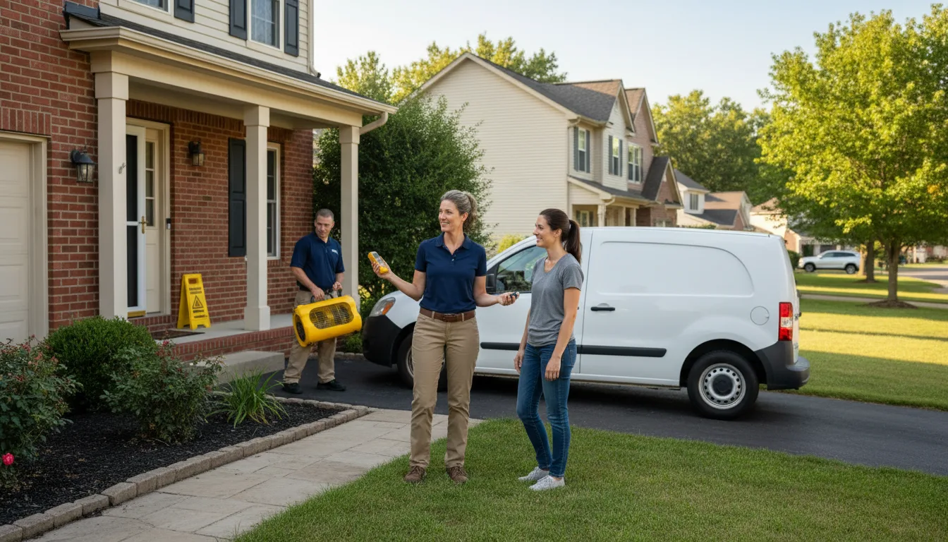 Residential water damage restoration in Troy, IL